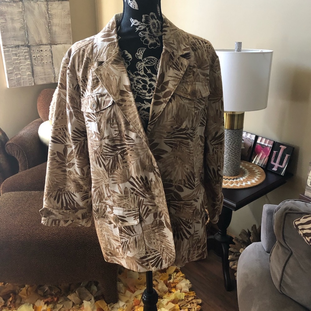 Bamboo print linen jacket!